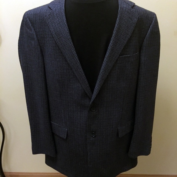 Stafford Sports Coat Blue-Gray Houndstooth 44L - Picture 5 of 5
